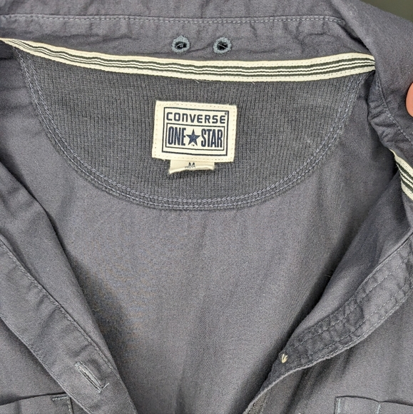 Converse Button Down Long Sleeve Shirt Dark Gray - Picture 3 of 6